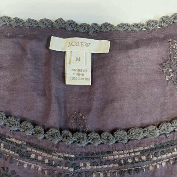 J. Crew Brown Embroidered Blouse US M - Picture 7 of 7